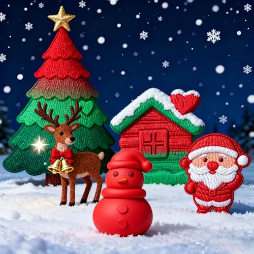 3 Pack Christmas Silicone Molds,Soap Molds for Handmade Soap,Chocolate, Jello,Snowman, Candy and Candles - color: 3pcs-Christmas Molds
