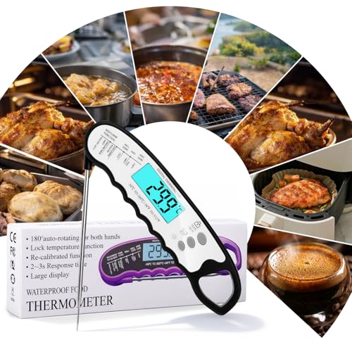 COOLMI Digital Meat Thermometer for Cooking, 2-4 Sec, Waterproof - color: Classic Model-Black