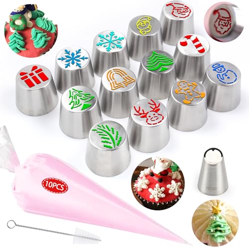 25 Pcs Extra Large Christmas Frosting Icing Tips Set