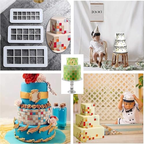 Square Cookie Cutter - Geometric Multicutter-Square Cake Fondant Cutter - 3 Size, Biscuit Cutters, Creative Cake Decorating
