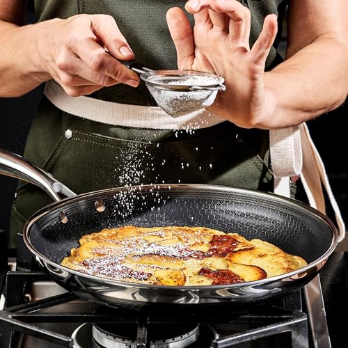 HexClad 12" Hybrid Nonstick Frying Pan, Dishwasher & Induction Safe - size: 12-inch, style: Pan