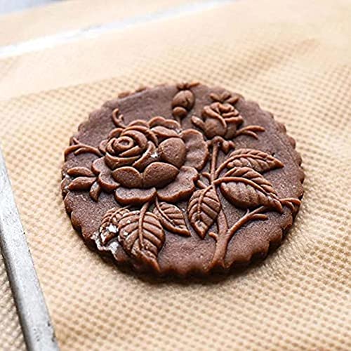Carved Wooden Cookie Mold Kitchen Cookie Cutter Gingerbread, Cookie Stamp Molds for Springerle, Tragacanth, Marzipan, Russian Pryanik, Gingerbread, Lebkuchen and Tirggel (ROSE-A) - color: ROSE-A