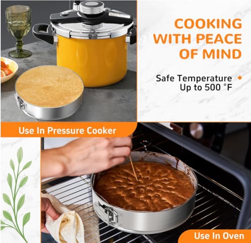 ZeroPone 9 Inch 304 Stainless Steel Springform Pan with Removable Bottom - size: 9 Inch