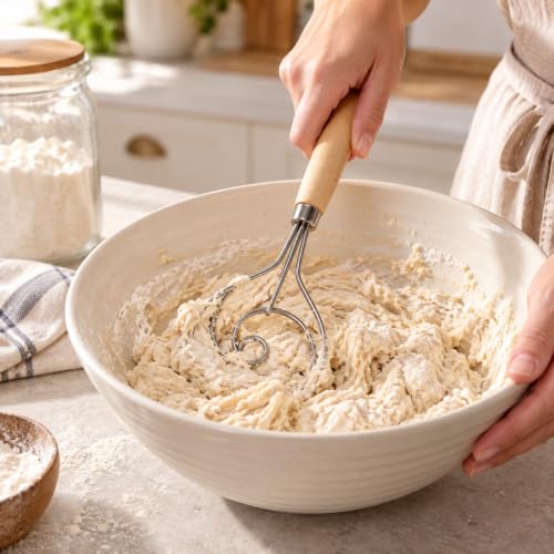 Mrs. Anderson's Baking Dough Whisk, Single-Loop, 12 Inch, 18/8 Stainless Steel, For Gently Mixing Doughs, Batters, And Bread Mixes - style: Dough Whisk, 12-Inch