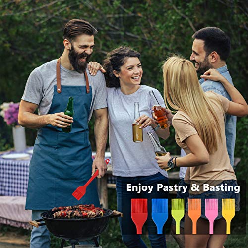 Hhyn Silicone Basting Brush Set 6 Pack, 2 Large & 4 Small - color: 6 Pcs Multicolor