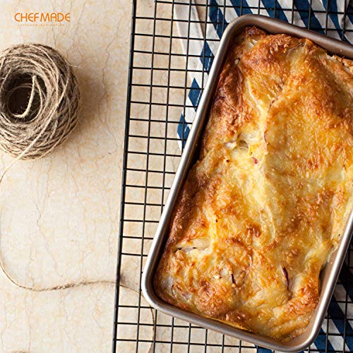 CHEFMADE 2LB Rectangle Loaf Pan, Non-Stick Oblong Bread and Meat Bakeware for Oven Baking (Champagne Gold) - size: 01 - 5" x 9" x 2"