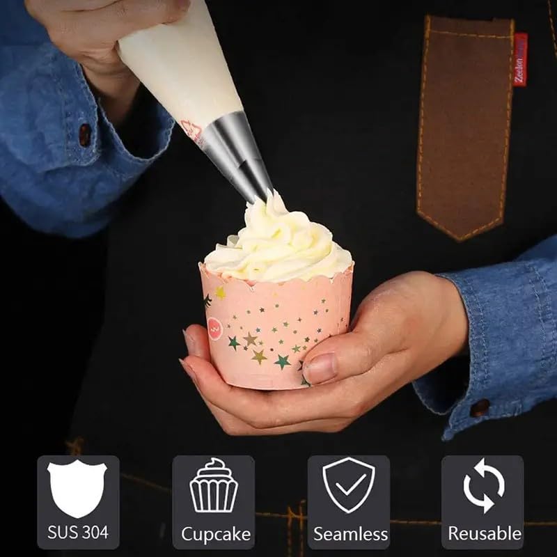 3pcs Large lcing Piping Tips, 39.37inch 2D 2F CakeCupcake Decorating Tip Set Kit, Star Drop Flower RosePetal Frosting Tip Pastry Nozzles, Baking Tools, KitchenGadgets