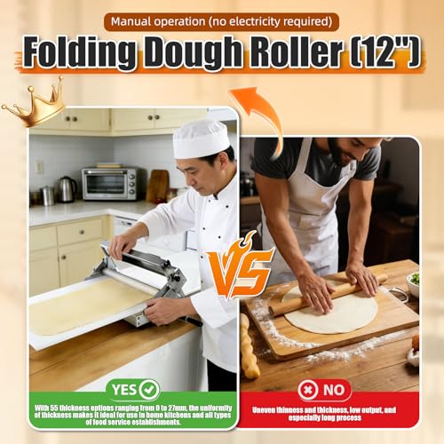 Folding Dough Sheeter (12") Dough Sheeter，Manual Dough Sheeter - size: 12A
