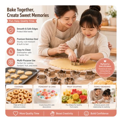 30PCS Mini Stainless Steel Cookie Cutters Set with Storage Tin