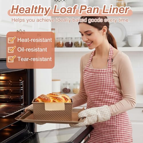 SiliFine 200 Pcs Loaf Pan Liners, Parchment Paper with Handles Bulk Pack