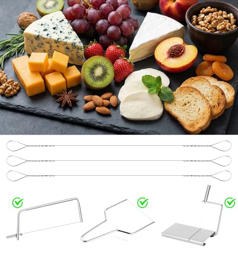 10 Pcs Cheese Cutting Wire Replacement, 5.5" Stainless Steel Replacement Wires for Cheese Slicer, Easy To Use Wires for Marble Cheeses Slicer, Egg & Butter (Fits Slicing Board)