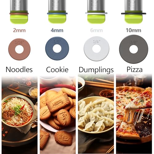Stainless Steel Rolling Pin with 4 Thickness Rings Wooden Stand &Pastry Mat - color: Rolling Pin+Mat+Stand