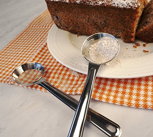 RSVP International Endurance Kitchen Collection, Stainless Steel Flour Sifter, Mini, 7x2x1", 2-Piece - size: Mini Sifter Set, Fine & Course, 2 Piece