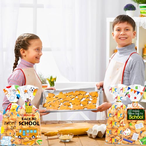 BCCSNNM 100 PCS Back to School Cellophane Goodie Bags - color: Back to School