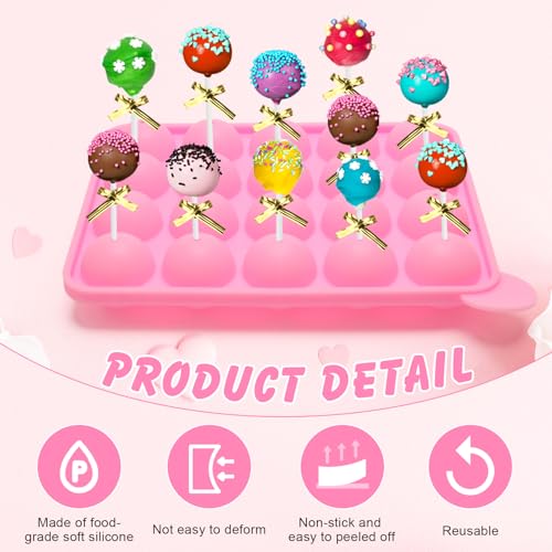 402Pcs Cake Pop Mold Kit with Stick, 20 Cavity Silicone Cake Pop Maker