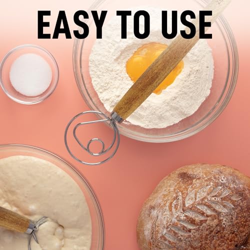 Zulay Kitchen 13-Inch Danish Dough Whisk - color: Acacia | Single
