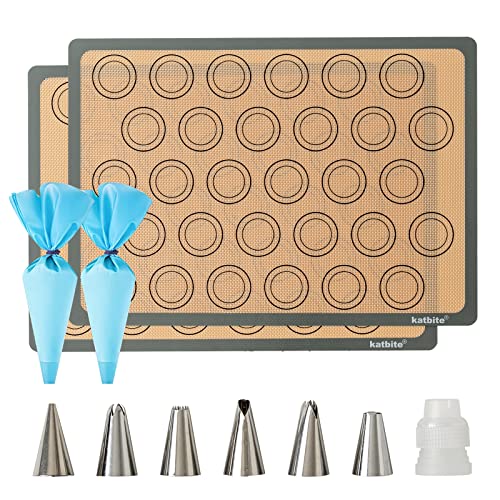 Katbite Macaron Silicone Baking Mat Set of 2 Grey - color: 2 Pack