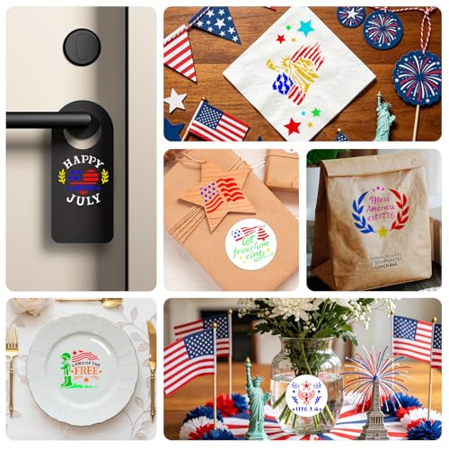72 PCS 3x3 Inch Independence Day Stencils for Painting - Reusable USA Flag Patriotic Painting Templates, Red White and Blue Party Supplies for 4th of July Memorial Day Painting Stencil - color: 72 PCS Independence Day