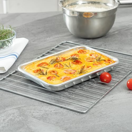 Restaurantware 1/8 Size 19 Gauge Aluminum Sheet Pan, Beaded Rim, 1 Count - size: 1/8 Size
