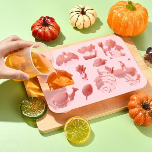 Airssory 2 pcs Farm Themed Silicone Fondant Molds Thanksgivign Themed Moulds for DIY Cake Chocolate Pudding Jelly Candy Resin Crafts Candle Home Decor - color: Silicone Fondant Molds Thanksgivign - 2 pcs