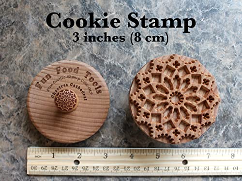 Large Wood Cookie Stamp, 3.1 inch (Chartres Cathedral CS8-017) - color: Chartres Cathedral CS8-017