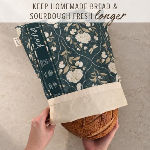 Nectar & Nest Beeswax Bread Bags for Sourdough & Bowl Cover Baker Set - color: Toile & Tale