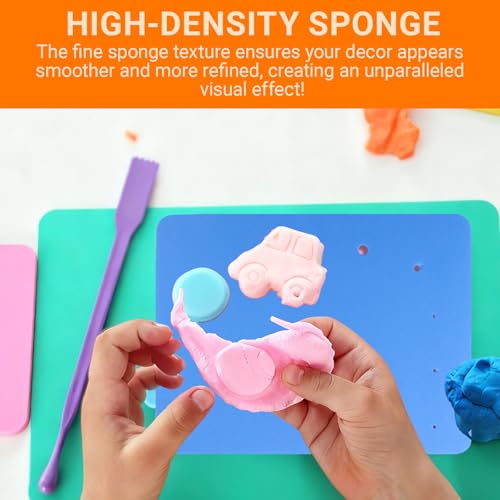 1 Pcs Fondant Foam Pad with 5 Holes, Flower Drying Mat - color: Pink-blue