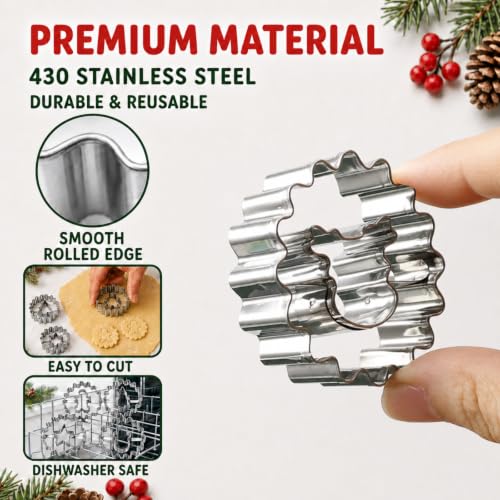 11 Pcs Mini Christmas Cookie Cutters Set,Linzer Cookie Cutters