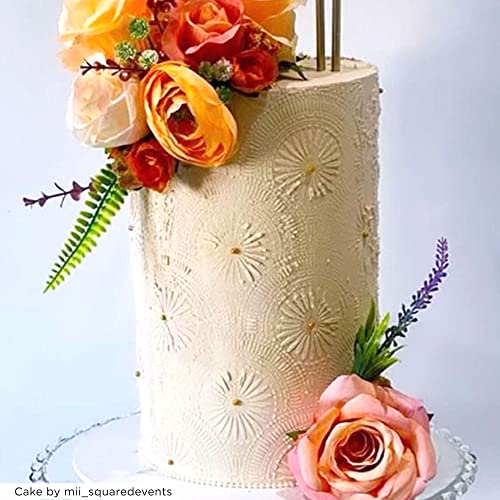 Lacupella Cake Decorating Stencil for Tall Buttercream Cake, Royal Icing, Ganache, Paint, Airbrush (RAYES) - style: RAYES