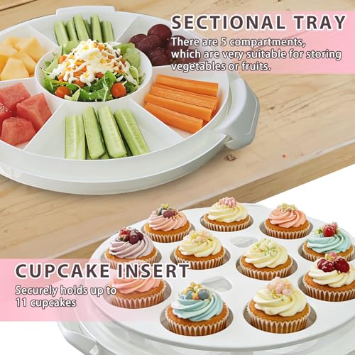 Plastic Cake Carrier with Lid and Handle, Multipurpose Cake Stand - color: Clear