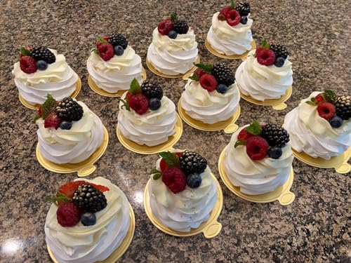 YYaaloa 3.15 Inch Mini Round Golden Cake Boards 200pcs Mousse Cupcake Base Paper Plates Circle Dessert Board (Gold 3.15inch 200pcs) - color: Gold 3.15inch 200pcs