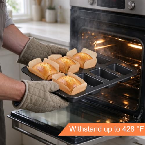 200 Pcs Mini Loaf Pan Liners for Baking Bread Pans 3x2 in Parchment - size: 3.15*2 inch