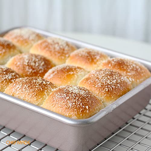 CHEFMADE 8.7-Inch Rectangle Cake Pan, Non-Stick Deep Dish Bakeware for Oven Baking (Champagne Gold) - size: 6.7 x 8.7" Rectangle