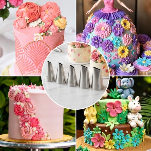 5 Pcs Piping Tips Set, Piping Nozzles Cake Decorating Supplies