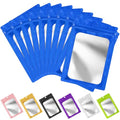 FUNFERY 100 Pack Mylar Resealable Bags, Blue Foil Packaging Bags - color: Blue, size: 7 x 10 inch