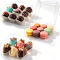 50 Pack 6x6x2 Inches Bakery Boxes Cookies Boxes with Clear Window - size: 6"X6X2"