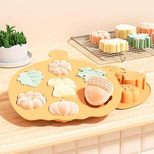 Fall Silicone Mold, Thanksgiving Pumpkin Maple Leaf Acorn Chocolate Molds