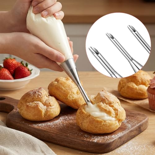 6pcs Cream Icing Piping Nozzle Tip Puff Cream Filling Piping Tips