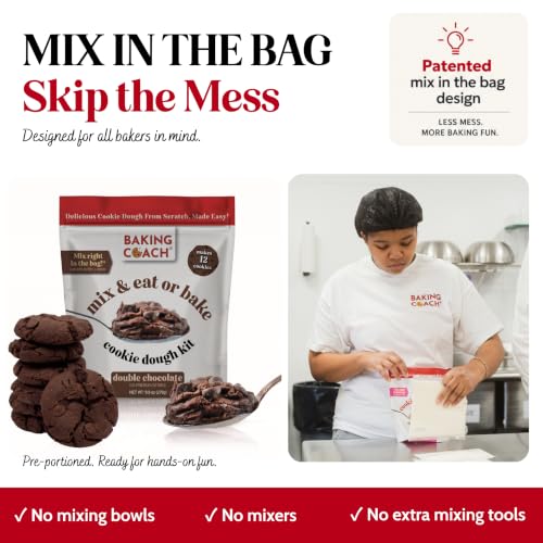 Baking Coach Mix & Eat or Bake Double Chocolate Edible Cookie Dough Mix