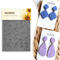 Keoker Polymer Clay Texture Sheets, Clay Texture Mat for Making Earrings Jewerly, Polymer Clay Texture Roller (No. 4 Floral) - color: （4）
