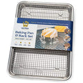 Aluminum Baking Sheet with Cooling Rack Set, 13''x18'' (Half Sheet Pan) - size: Half Sheet (Value Pack)