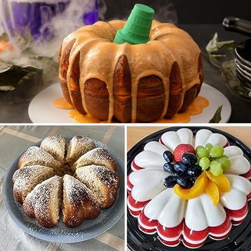 Silicone Pumpkin Cake Pan, 9 Inch Large Pumpkin Shaped Cake Mold