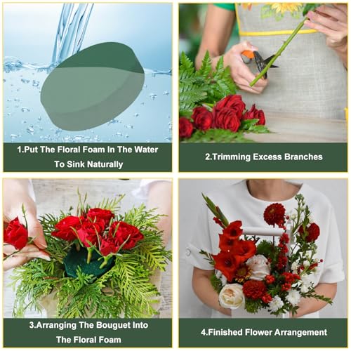 IHDYPPEW 10 PCS Floral Foam Blocks, 7 Inch Large Dry Round Green Floral Foam for Flower Arrangements, Perfect for Crafting, Floral Arranging, Weddings and Floral Creation - size: 7 Inch