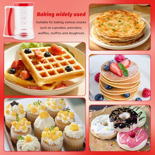 4 Cup Pancake Batter Dispenser With 1 Cupcake Batter Dispenser Scoop,