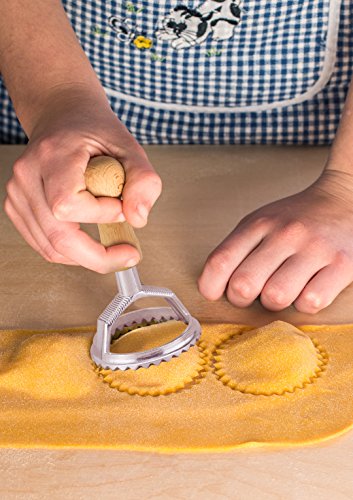 Fante’s Ravioli Maker Stamps With Wooden Handles, Fluted Round And Square Shapes, For Homemade Pasta, Cookies, Everyday Meals, And Holidays, 2.5-Inch And 2-Inch, 2-Piece Set - size: Ravioli Stamp Set, Round and Square