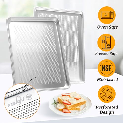 12 Pack Full Size Perforated Aluminum Baking Sheet, 26 x 18 in - size: 12-pack Perforated Full Size (26"x18")