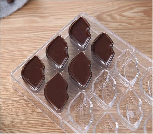 Chocolate Candy Mold PC Polycarbonate Chocolate Making Mould with Scraper (Lip Shape) - color: Lip Shape