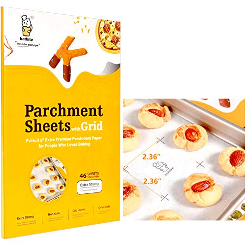 Katbite Precut Parchment Paper Sheets with Grid Lines, 12x16 Inch, 46 Pcs - size: 12"x16"-46