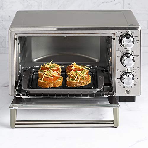 Ecolution Non-Stick Toaster Oven Bakeware Set 4-Piece, Carbon Steel, Easy to Clean and Perfect for Single Servings, Gray - color: Gray