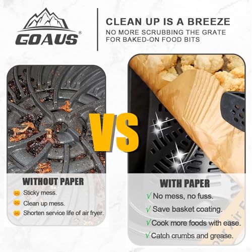 GOAUS Parchment Paper Liners 150 Pcs for Ninja Foodi Smart XL, Air Fryer Liners Disposable Rectangle Accessories Fit Ninja Grill FG551/DG551/IG651 - size: 11.5 x 6
